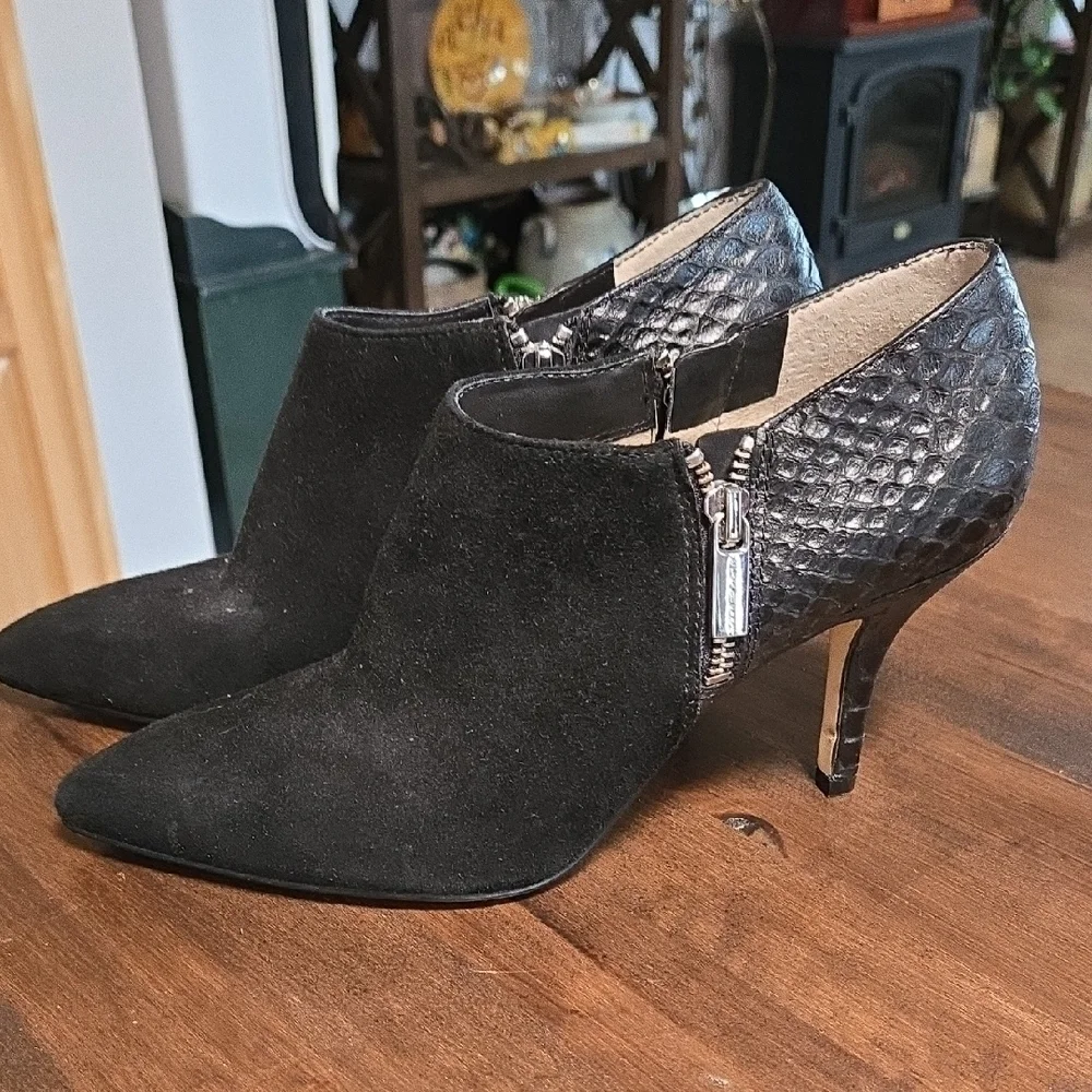Michael Kors Clara Leather Suede High Heel Bootie Womens Size 8